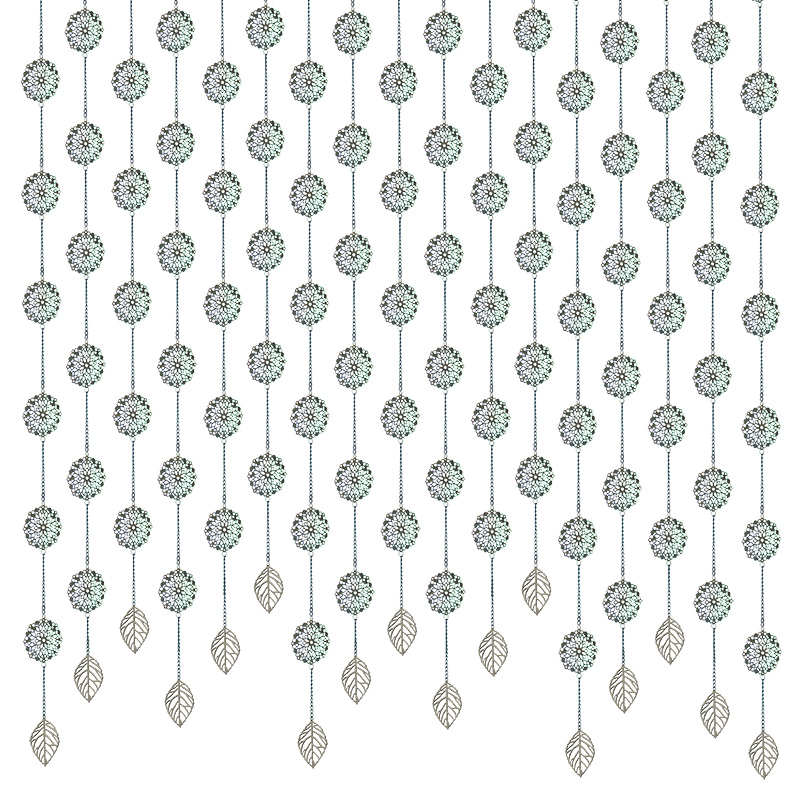 羽毛帘子金属珠帘水晶珠帘门帘风水帘隔断帘N屏风客厅卧室成品帘