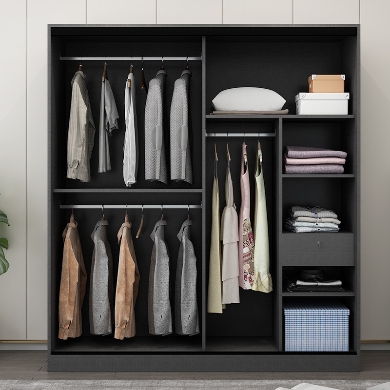 衣柜实木推拉滑移门现代简约家用卧室经济型组合柜子储物柜大衣橱,住宅家具,独立衣柜,淘宝优惠券,粉丝福利购,淘宝优惠卷
