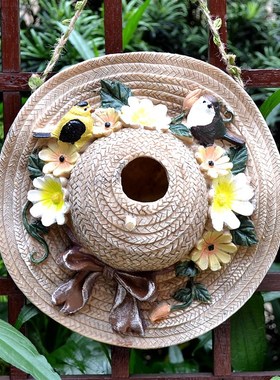 户外树脂鸟窝挂件鸟屋别墅花园庭院公园幼儿园装饰品X挂饰园艺摆