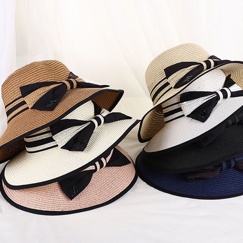 帽子女夏季韩版潮百搭草帽沙滩帽防晒太阳帽可折叠遮阳渔夫帽时尚