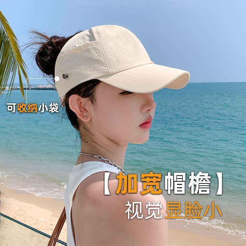 空顶透气高马尾夏季薄款帽子女鸭舌帽百搭遮阳防晒ins洋气棒球帽