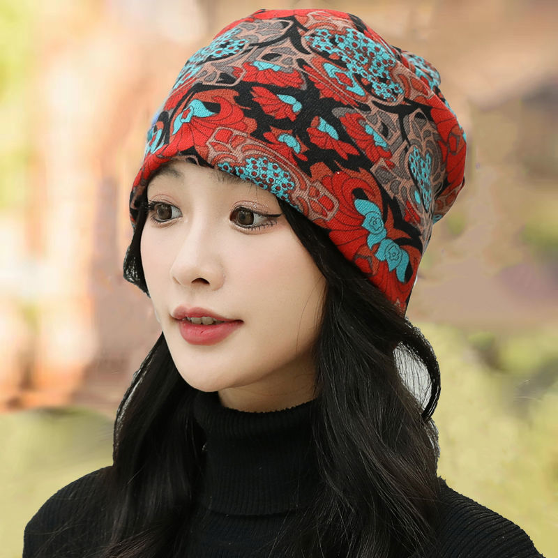 2025新款帽子秋冬保暖头巾包头帽堆堆帽护颈椎脖套护耳围脖面罩潮