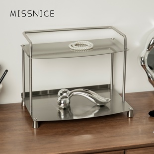 MISSNICE桌面不锈钢收纳架极简工艺风咖啡杯卫浴置物架台面整理架