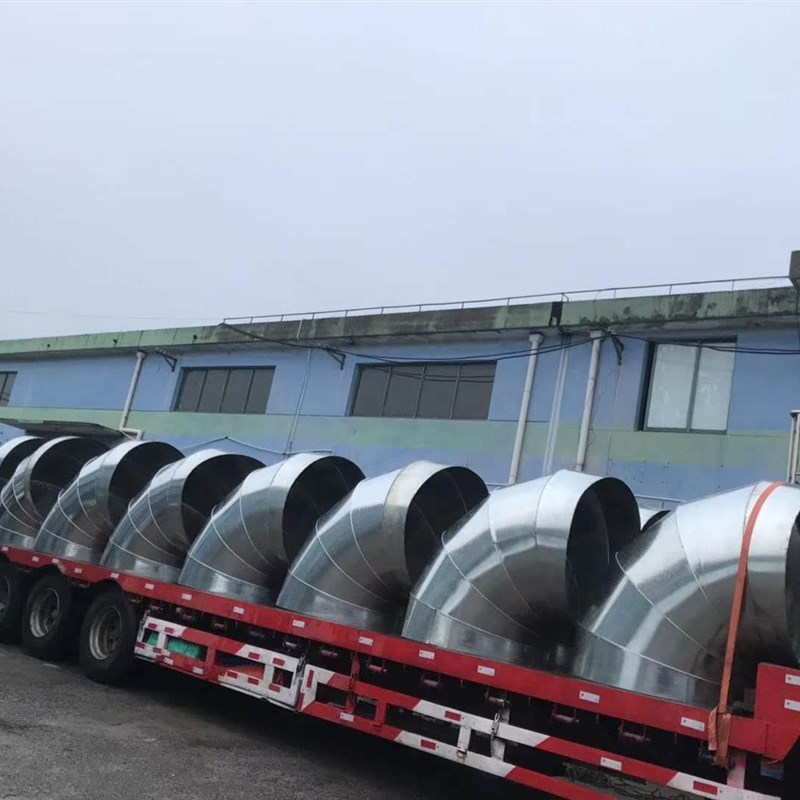 螺旋风管90度弯头白铁皮镀锌弯头油烟机管道虾米弯头通风管直径