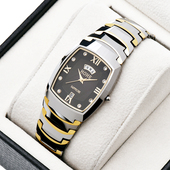 HOHE手表 男士 钨钢双历防水石英表 正品 日本机芯时尚 休闲超薄男表