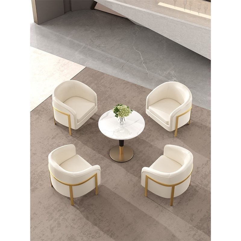 沙发桌椅组合休息区接待办公会客D售楼处一桌四椅洽谈桌椅组合