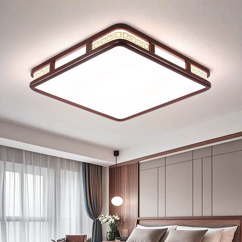 新中式胡桃木eLED吸顶灯实木客厅主卧室餐厅房间阳台2024新款灯具