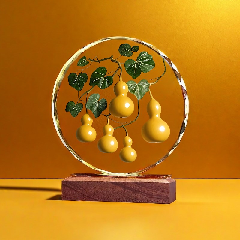 五福葫芦水晶摆k件乔迁送礼玄关客厅装饰桌面酒柜办公桌工艺摆台