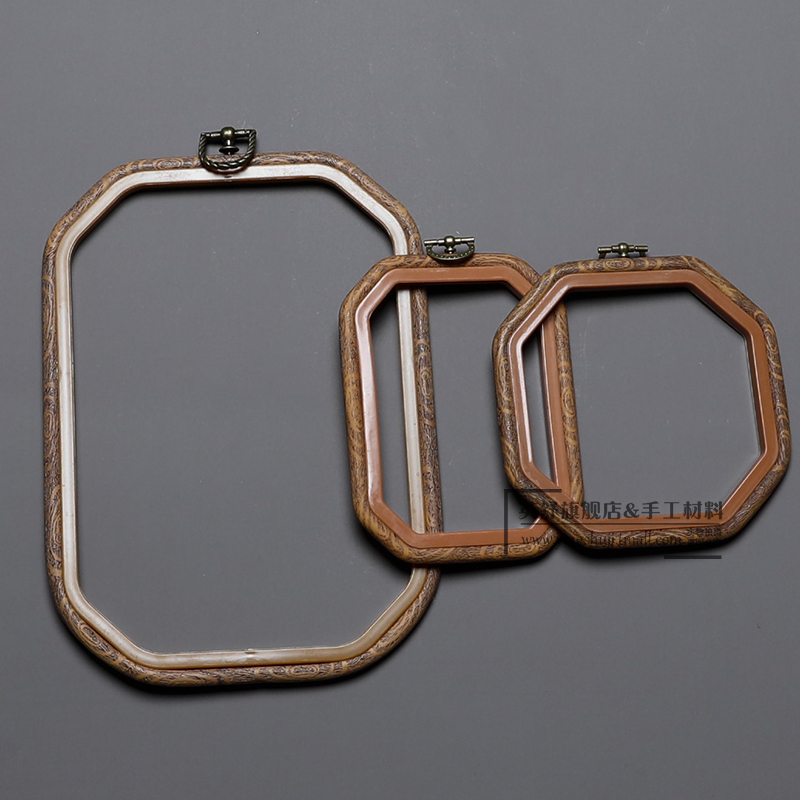 复古刺绣花绷子花撑子仿古方形绣框架画框展示绣绷椭圆形装饰绣棚