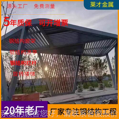 大型钢结廊架景观长廊制加工厂家不锈定钢抽象架廊架86创意金属构