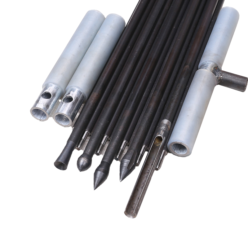 考古探针杆洛阳铲子头套装勘探取土器钨锰钢尖头乌木打洞挖土工具