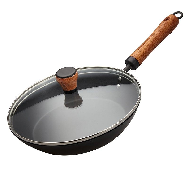【老饭骨】26cm精铁煎锅炒锅家用老式无涂层炒菜锅不粘平底锅