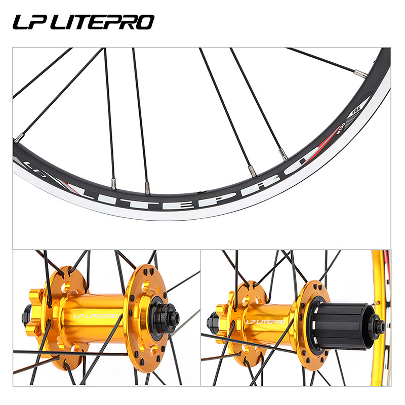 LP Litepro折叠车20寸轮组406/451碟/V刹小轮5培林120响超轻轮毂