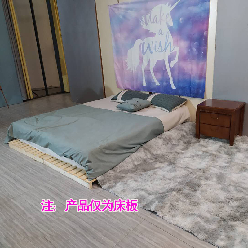 榻榻米床架松木床板1.8米硬床垫护腰排骨架1.5米席梦思实木地台床