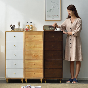 夹缝收纳柜实木斗柜窄柜子抽屉储物柜置物柜床头柜缝隙角落床边柜