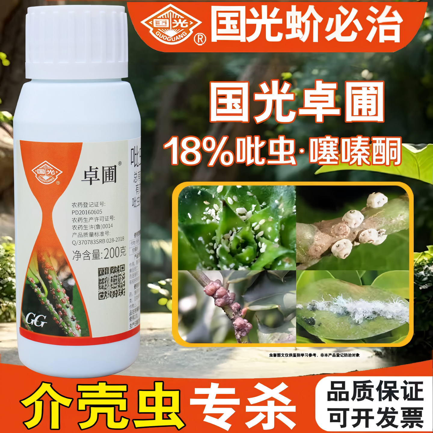 国光卓圃吡虫啉噻嗪酮介蚧壳虫专用杀虫剂农药果树花卉植物蚧必治
