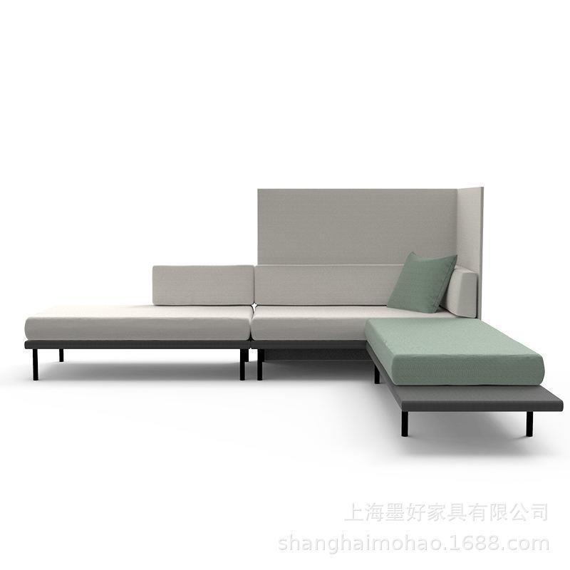 带屏风接待等候区洽谈公寓休闲设计师酒店民宿办公休闲区沙发组合