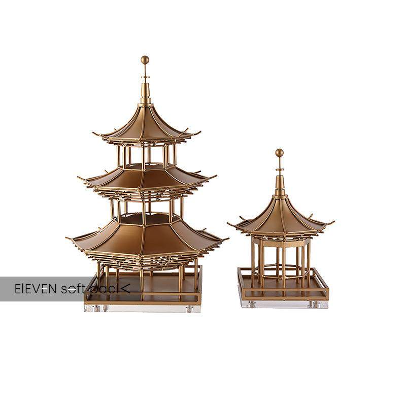 新中式创意金属宝塔凉亭古建筑模型摆件玄关客厅电视柜酒柜装饰品,玩具/童车/益智/积木/模型,其它,淘宝优惠券,粉丝福利购,淘宝优惠卷