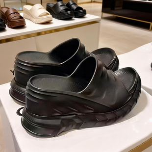 厚底拖鞋女外穿夏季2025新款不累脚时尚高跟防滑增高轻便海边10CM