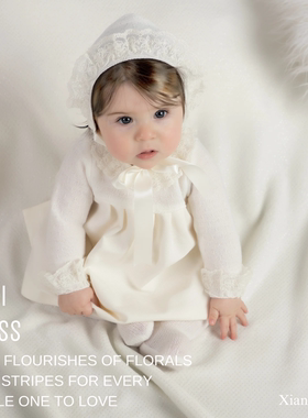 MEBI西班牙新生儿女宝满月百日连衣裙礼服套装纱裙公主裙蓬蓬裙