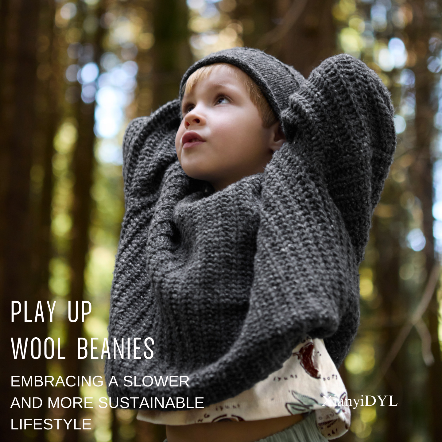 PLAYUP葡萄牙25AW秋冬婴儿女童男童羊毛针织帽保暖冷帽毛线帽帽子