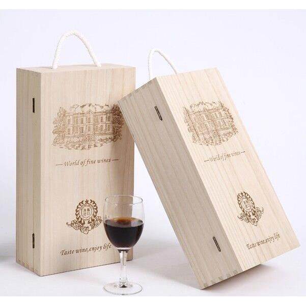 红酒盒木盒双支装红酒箱葡萄酒木箱红酒礼盒包装盒实木质木盒定制