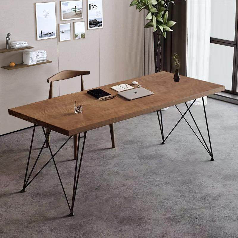 北欧实木台式电脑桌办公桌家用简约现代学生卧室书桌大板桌长条桌