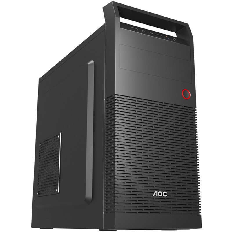 AOC台式电脑机箱matx大板商务办公家用静音USB3.0中塔式diy主机壳