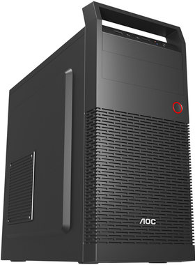 AOC台式电脑机箱matx大板商务办公家用静音USB3.0中塔式diy主机壳