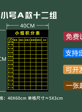 磁性小组积分表黑板贴班级评分表各组竞赛表磁性贴你追我赶评比栏