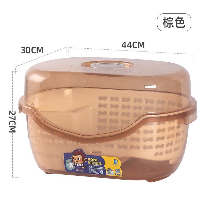 厨房家用带盖沥水碗架子置物架特大碗盆装碗碟塑料碗柜碗筷收纳盒