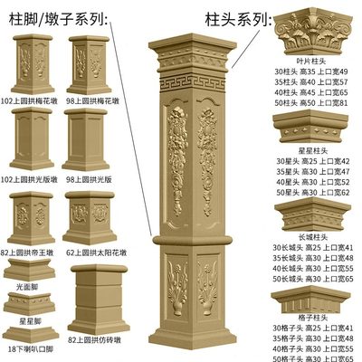 方柱墩模具罗马柱方柱水泥现浇立柱阳台栏杆柱脚摸具欧式别墅模板
