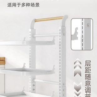 锅架厨房小推车置物架落地多层家用可调节放锅架子夹缝蔬菜置锅架