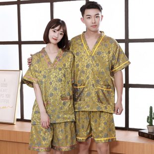 汗蒸服棉质套装 大码 桑拿浴服男女情侣浴服家居服睡衣足疗美容按摩