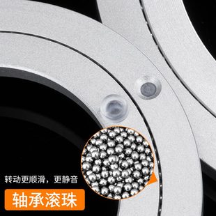 餐桌转盘铝合金圆形底座轴承滚珠静音实木台面圆菜盘酒店家用饭桌