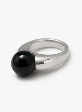 2025新品日韩风尚高级黑玛瑙女士多指通用银尾戒时尚立体潮流定制