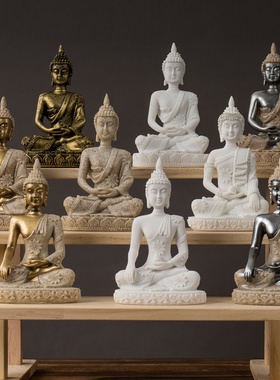 跨境东南亚佛像摆件跨境迷你禅意家居客厅玄关装饰树脂工艺装饰品