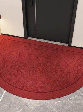 红色半圆入户门地垫新年乔迁喜庆家用脚垫大门口进门垫子防滑地毯