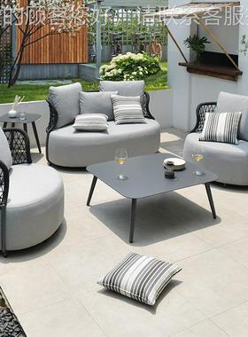 制定户外沙发组合庭院YJ237A露台休别墅花园酒店闲藤编发 R沙atta