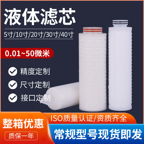 工业微孔折叠滤芯PTFE聚四氟乙烯