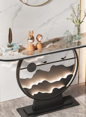 中简客WFD厅玄关桌柜家用正对入户过道岩板端景台门约发式光轻奢