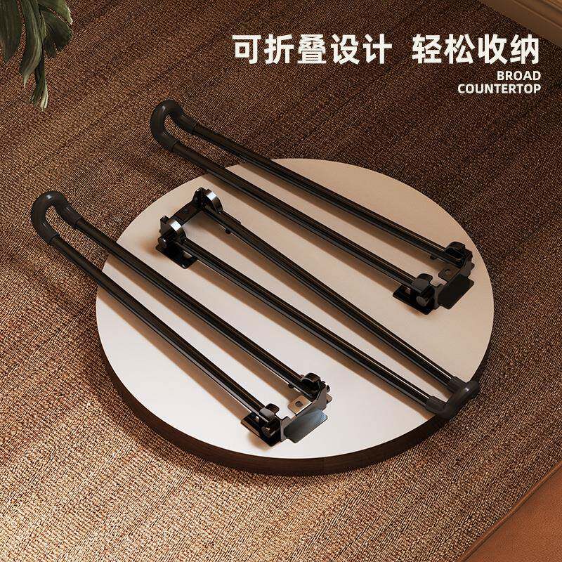小圆桌移动茶几沙发边几胡桃边木角架几DOE可茶折叠桌阳台桌置物