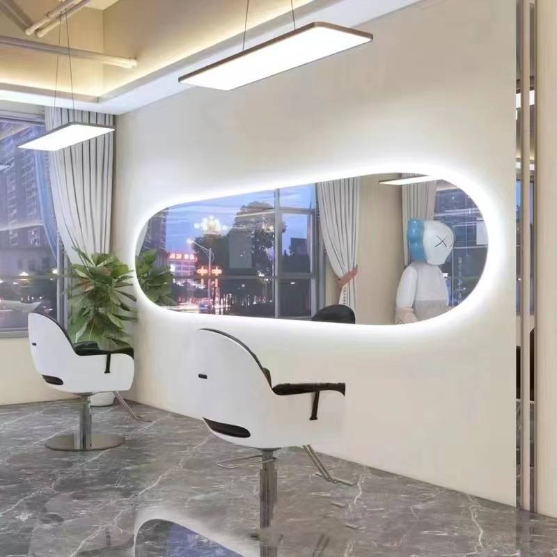 理发店发廊专用挂墙剪发镜网红单面潮店养护发烫染镜台美发店镜台