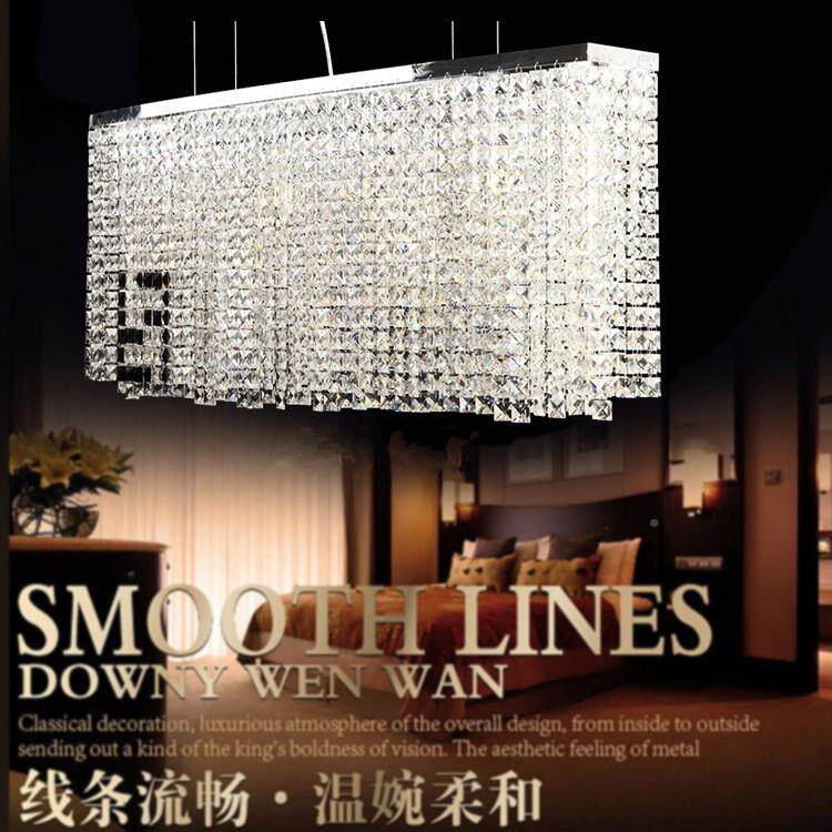 长方形水晶艺术创意吊灯长客厅餐厅吧灯饰楼台梯灯具led吊灯无品