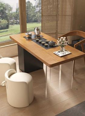 PBW严选台新式实木阳台泡茶家用新中款茶几一体小型茶客桌厅茶桌