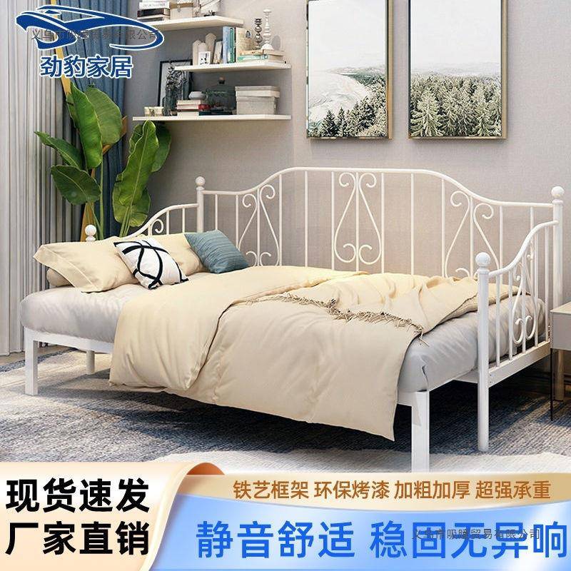 欧式铁艺沙发DUO床两用拉床功多能伸缩推床铁架折叠双人床1.5儿m