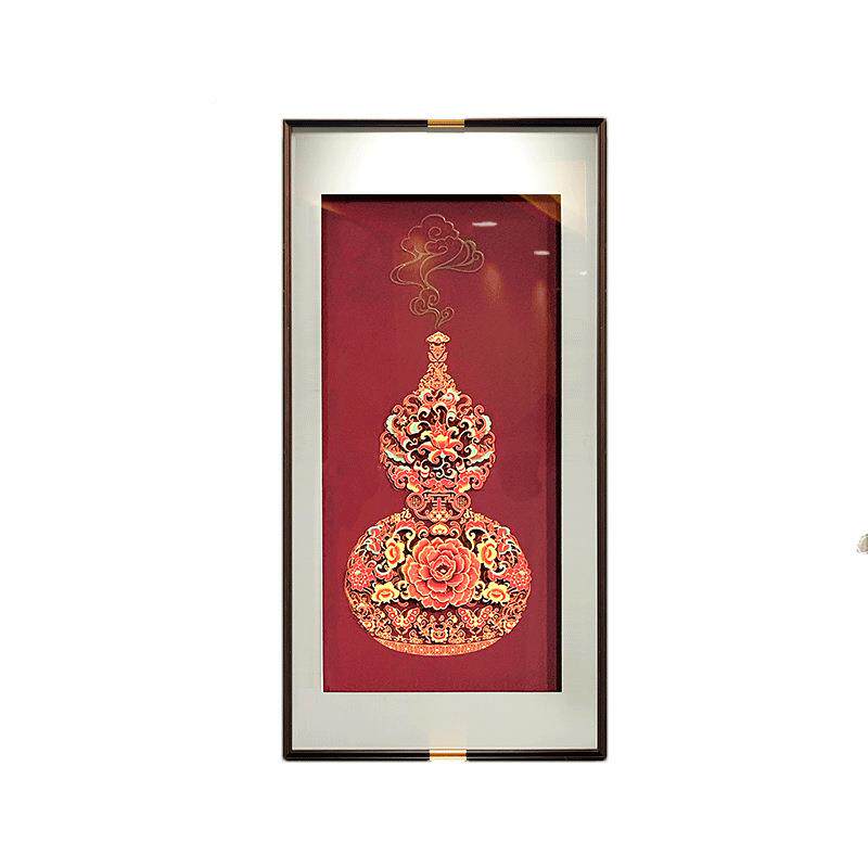 福禄吉道1305-1祥玄关装好饰画新中式入户走廊尽头壁过画寓意楼梯