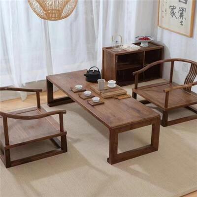 I1榻榻F77H8THS圈椅新中式禅椅白胚实榆木椅子老木米盘腿打坐椅飘