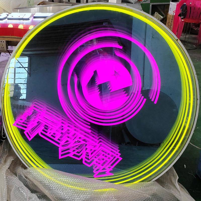 千层镜LED不锈钢门头无限深渊招牌户外霓虹灯立体发光字广告牌