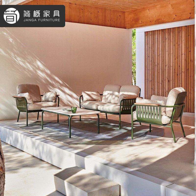 别墅庭院沙沙发休闲花园台XCR茶几组金合阳户外露台防水防晒属发